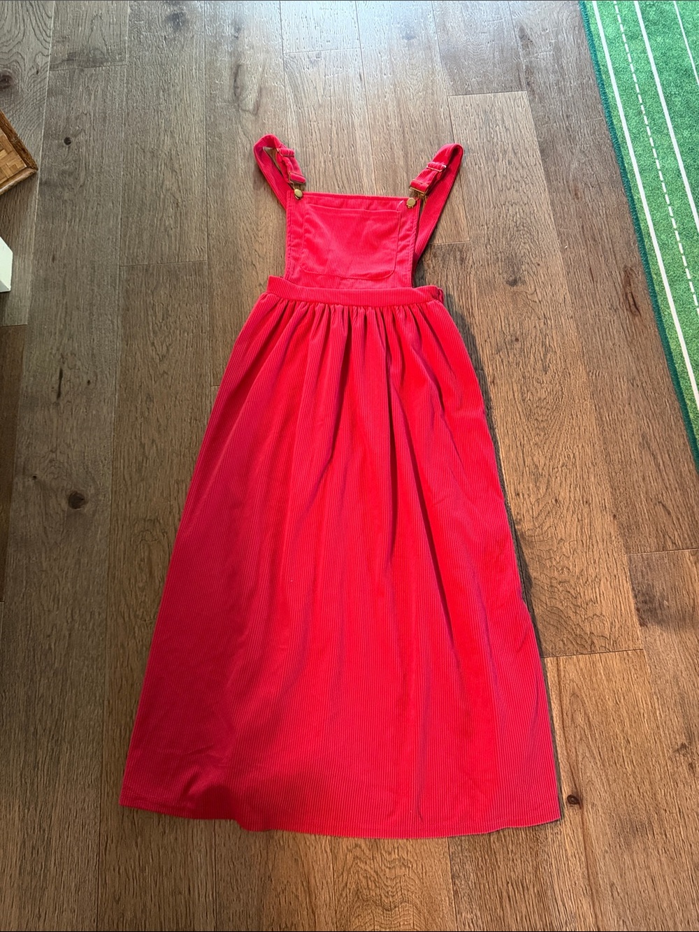 Women’s Corduroy Red Overall Dress